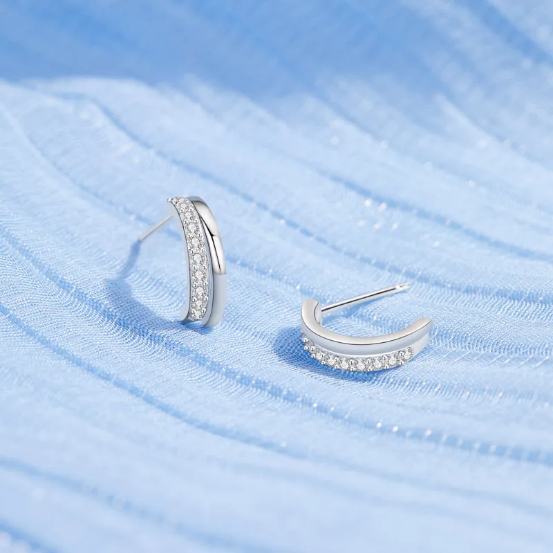 MOLADY S925 Silver Stud Earrings Women's-6
