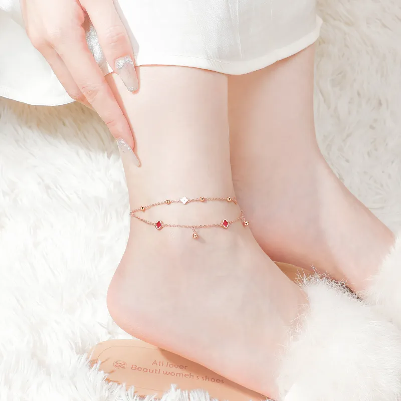 MOLADY S925 Silver Anklets Women's-4