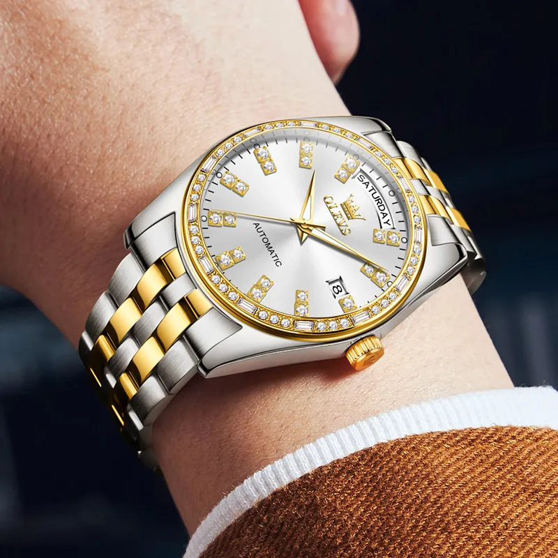 OLEVS Radiant Collection Mechanical Movement Watch Men's Watches White Dial-11