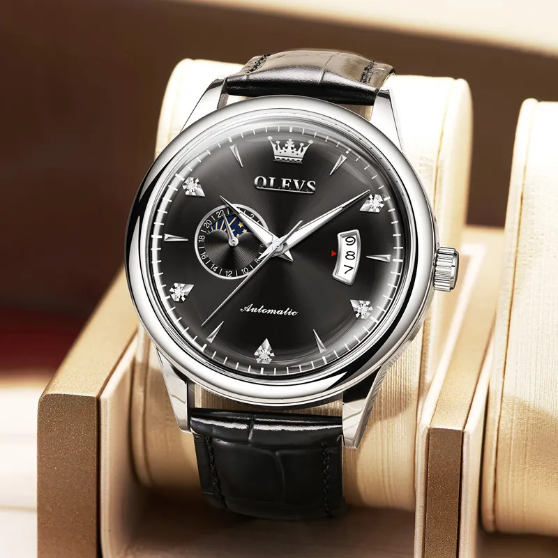 OLEVS Play The Cool Series Mechanical Movement Watch Men's Watches White Dial-9