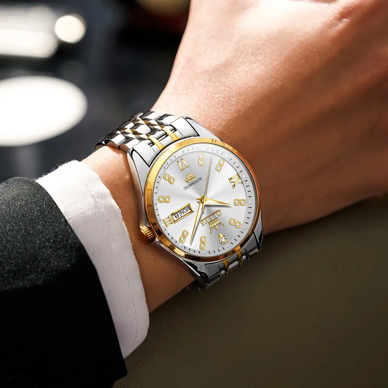 OLEVS Minimalist Series Automatic Mechanical Movement Watch Men's Watches White Dial-18