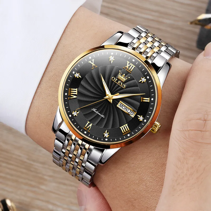 OLEVS Automatic Mechanical Movement Watch Men's Watches White Dial-9