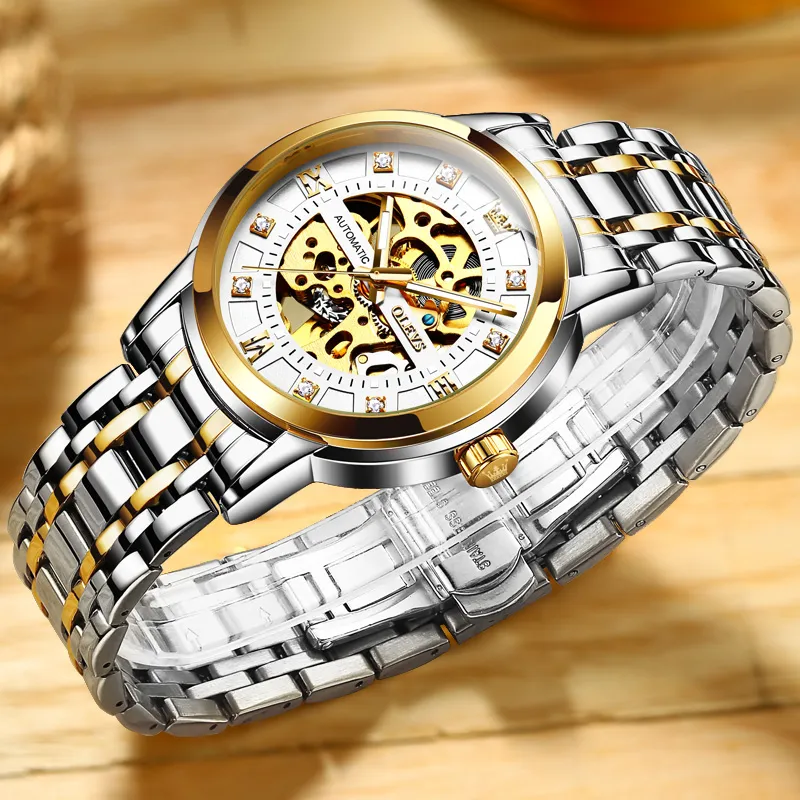 OLEVS Play The Cool Series Mechanical Movement Watch Men's Watches White Dial-3