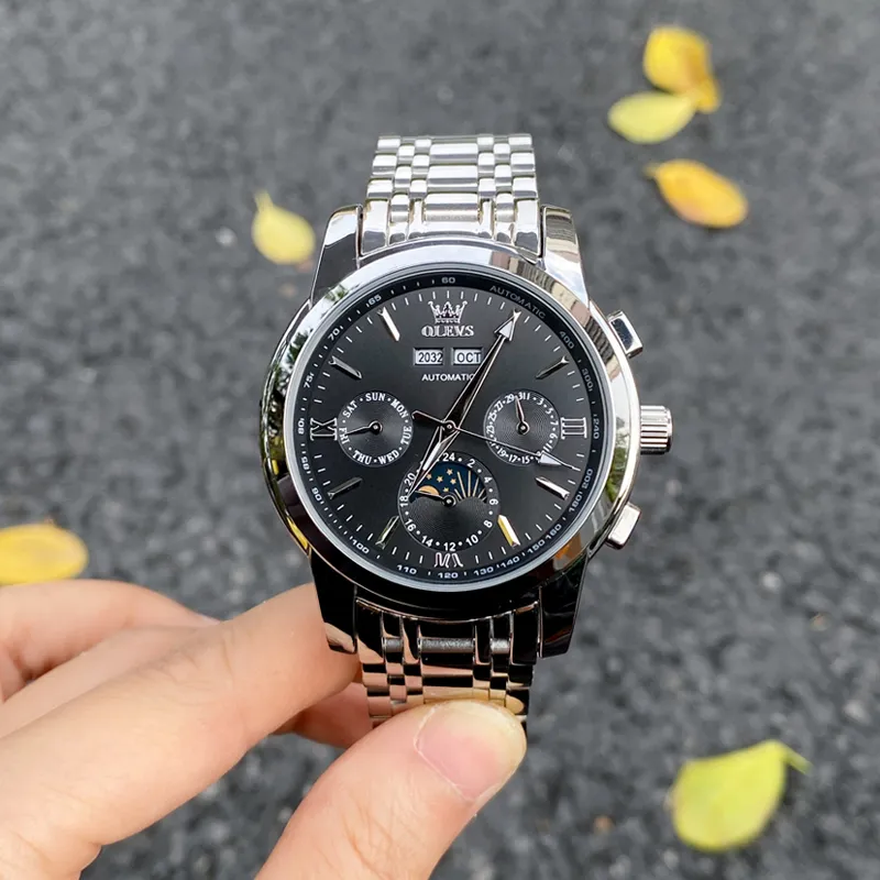 OLEVS Play The Cool Series Automatic Mechanical Movement Watch Men's Watches Blue Dial-19