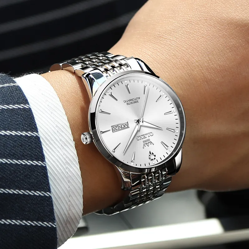 OLEVS Wisdom Series Mechanical Movement Watch Men's Watches Silver Dial-4
