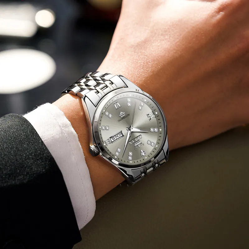 OLEVS Minimalist Series Automatic Mechanical Movement Watch Men's Watches White Dial-13