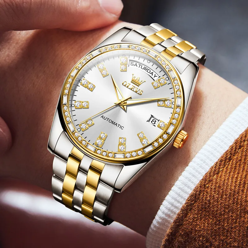 OLEVS Radiant Collection Mechanical Movement Watch Men's Watches White Dial-10