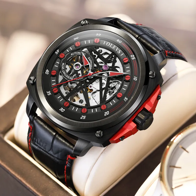 OLEVS Mechanical Movement Watch Men Blue Dial-4
