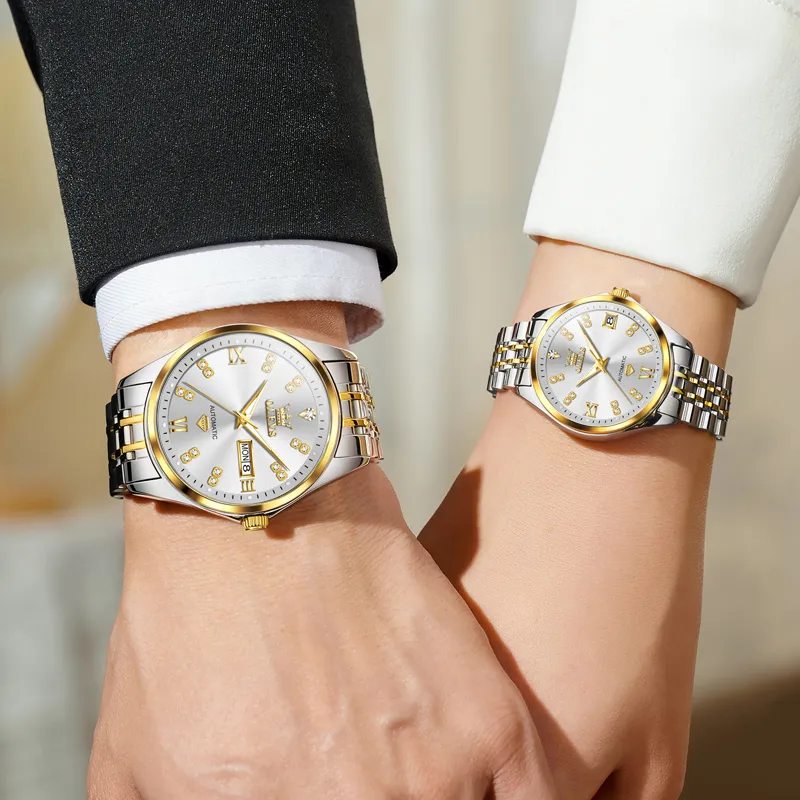 OLEVS Automatic Mechanical Movement Watch Unisex White Dial-11