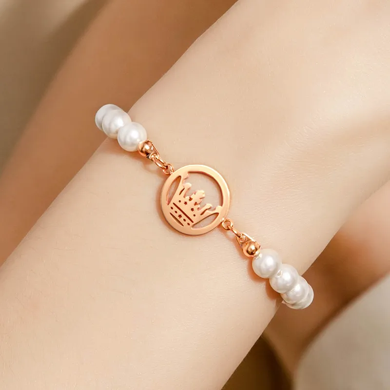 OLEVS Pearl, Stainless Steel Bracelets Women's Rose Gold OLS 003-4