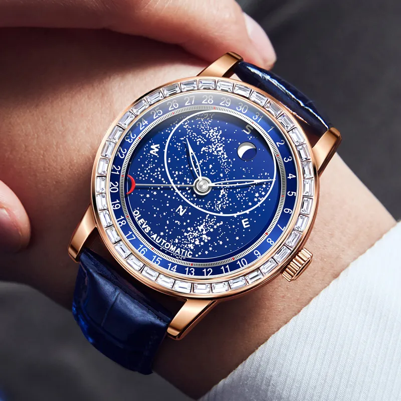 OLEVS Radiant Collection Automatic Mechanical Movement Watch Men's Watches Blue Dial-7