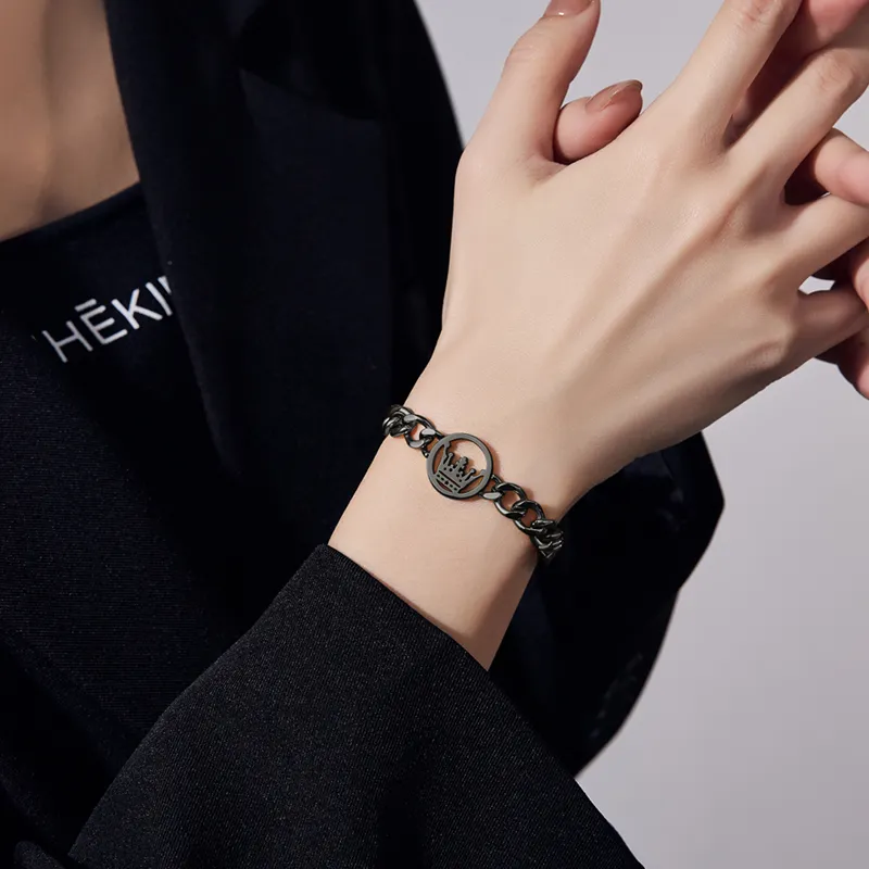 OLEVS Stainless Steel Bracelets Men's Black OLS 0011-1