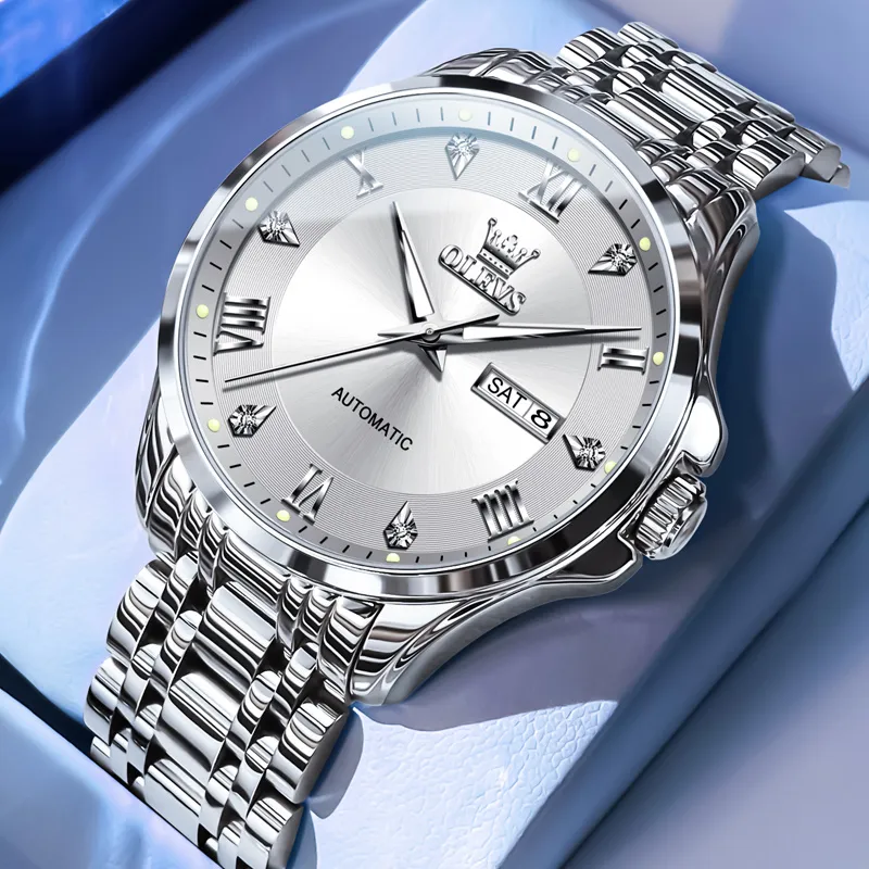 OLEVS Radiant Collection Mechanical Movement Watch Men's Watches White Dial-1