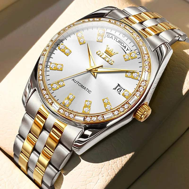 OLEVS Radiant Collection Mechanical Movement Watch Men's Watches White Dial-7