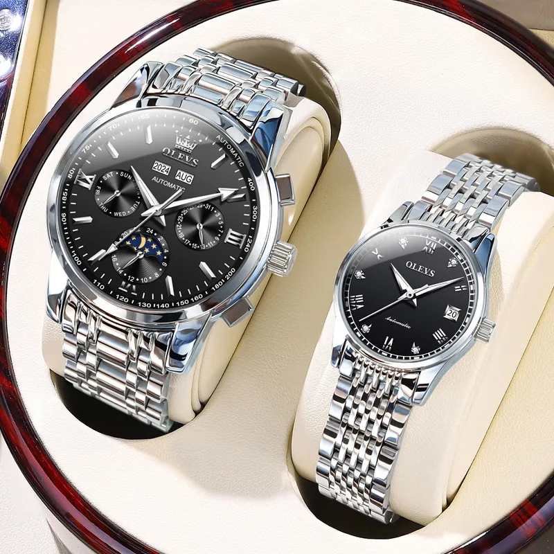 OLEVS Heart-to-Heart Knot Collection Mechanical Movement Watch Unisex White Dial-8