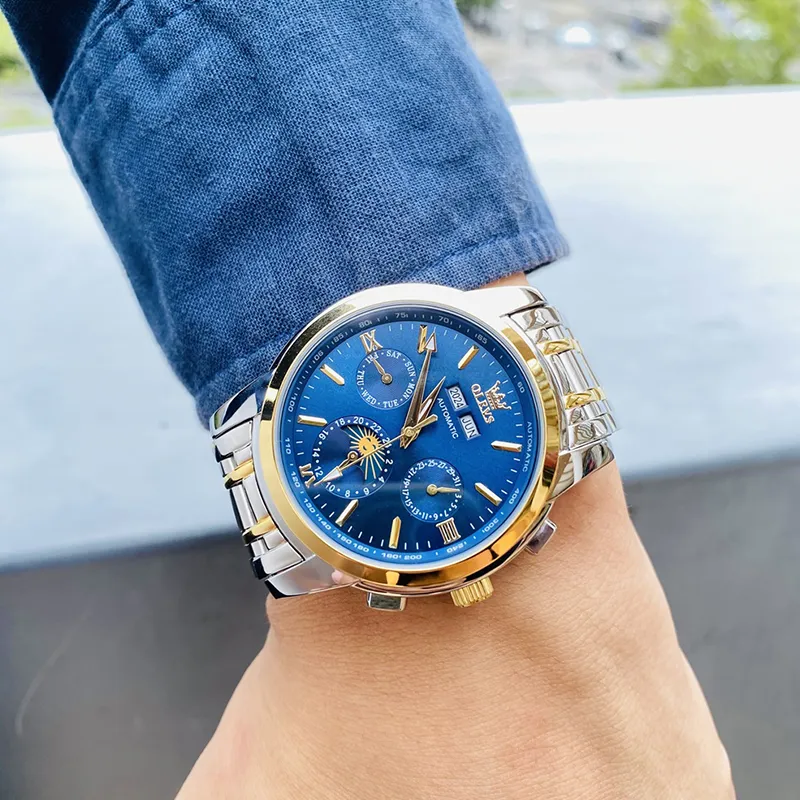 OLEVS Play The Cool Series Automatic Mechanical Movement Watch Men's Watches Blue Dial-24