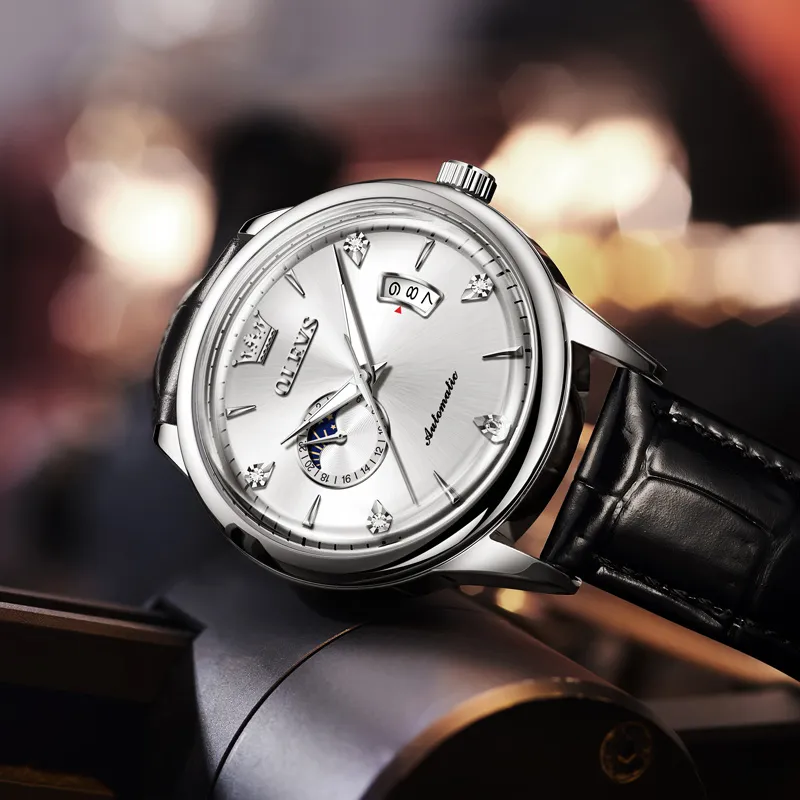 OLEVS Play The Cool Series Mechanical Movement Watch Men's Watches White Dial-23