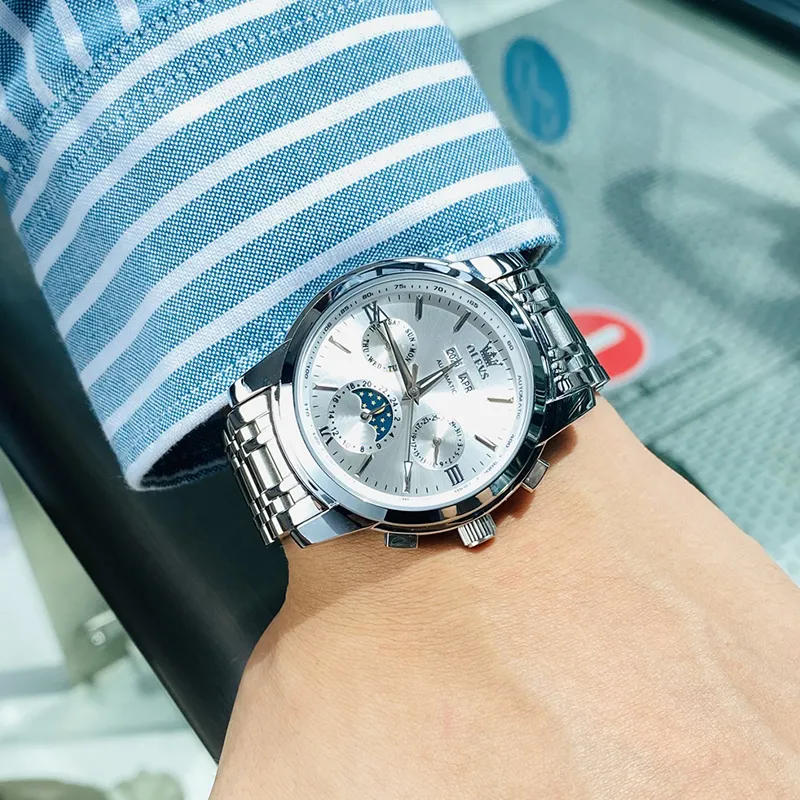 OLEVS Play The Cool Series Automatic Mechanical Movement Watch Men's Watches Blue Dial-7