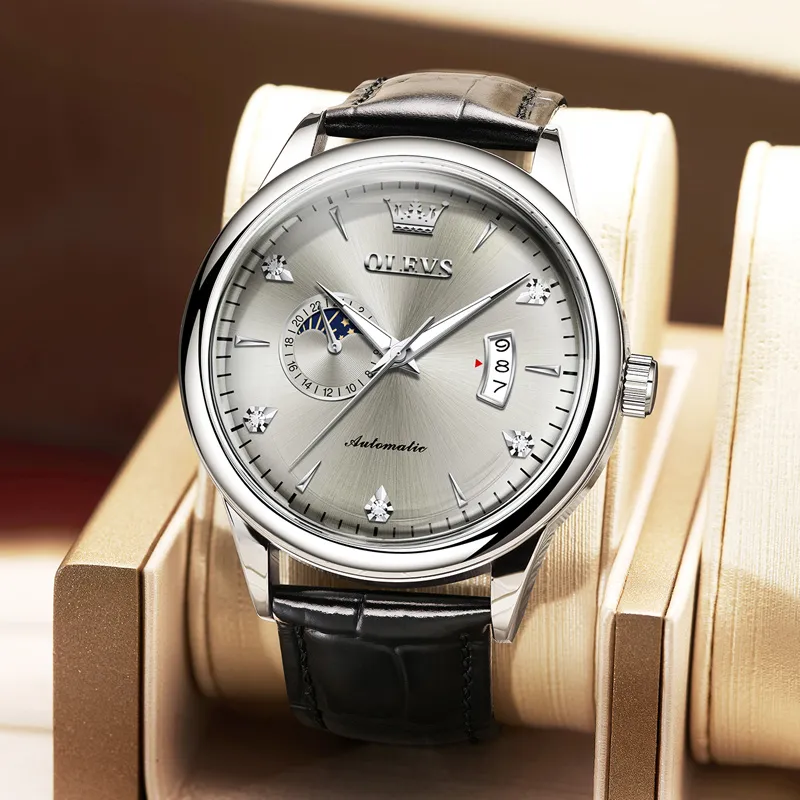 OLEVS Play The Cool Series Mechanical Movement Watch Men's Watches White Dial-16