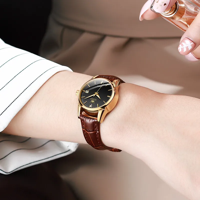 OLEVS Minimalist Series Mechanical Movement Watch Women's Watch White Dial-10