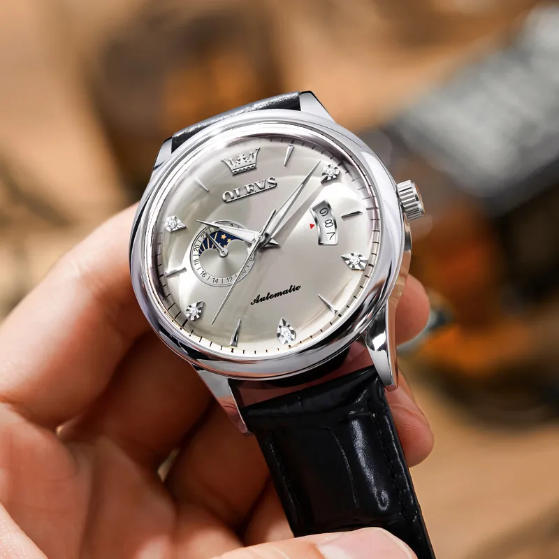 OLEVS Play The Cool Series Mechanical Movement Watch Men's Watches White Dial-38