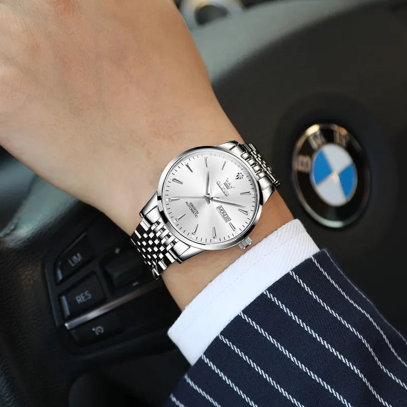 OLEVS Wisdom Series Mechanical Movement Watch Men's Watches Silver Dial-2