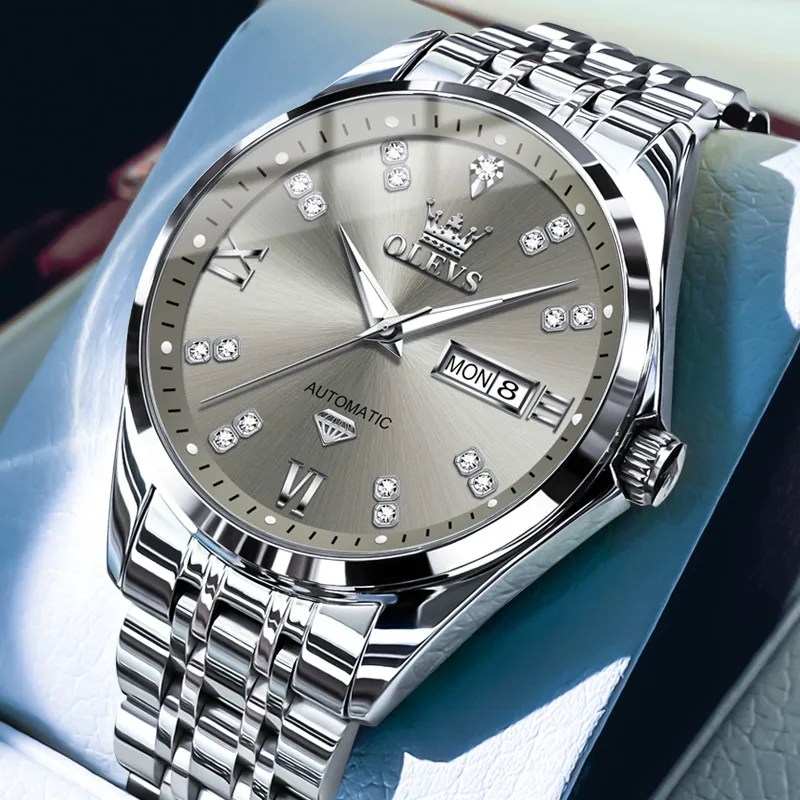 OLEVS Minimalist Series Automatic Mechanical Movement Watch Men's Watches White Dial-11