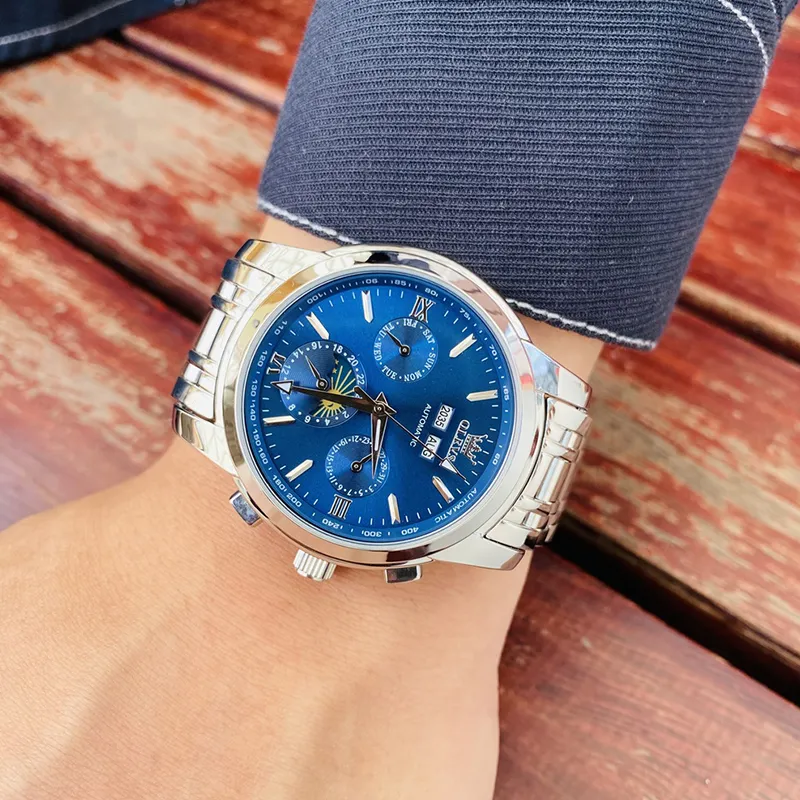 OLEVS Play The Cool Series Automatic Mechanical Movement Watch Men's Watches Blue Dial-1