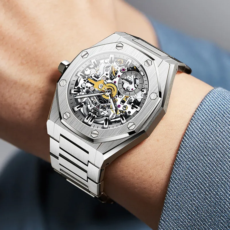 OLEVS Play The Cool Series Mechanical Movement Watch Men's Watches White Dial-2