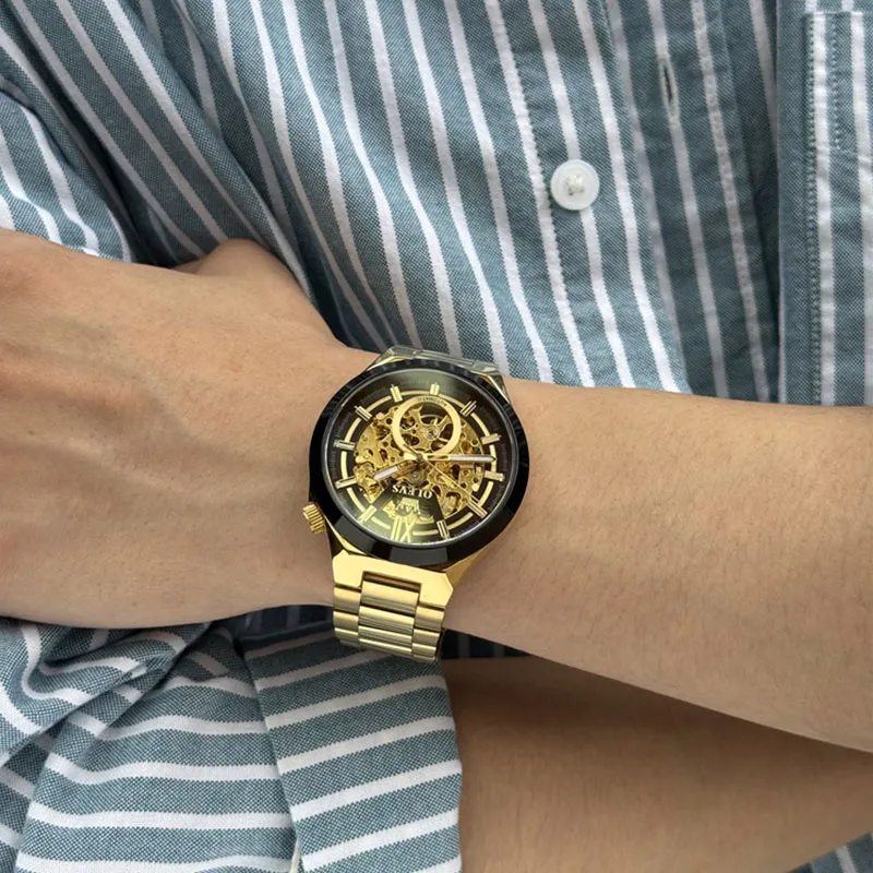 OLEVS Play The Cool Series Mechanical Movement Stainless Steel Watchband Watch Men's Watches White Dial-9
