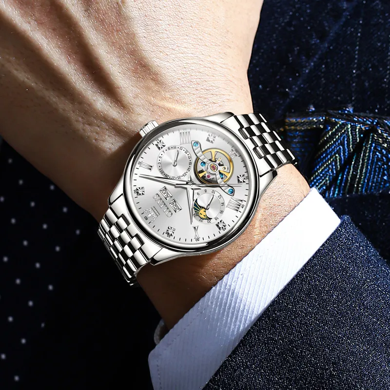 OLEVS Wisdom Series Mechanical Movement Watch Men's Watches Black Dial-2