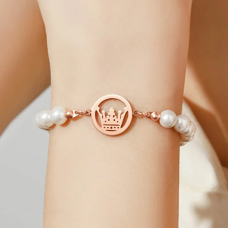 OLEVS Pearl, Stainless Steel Bracelets Women's Rose Gold OLS 003-3