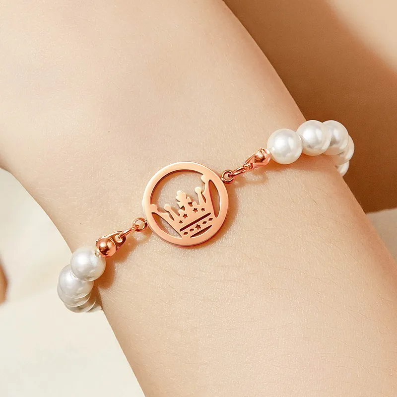 OLEVS Pearl, Stainless Steel Bracelets Women's Rose Gold OLS 003-1