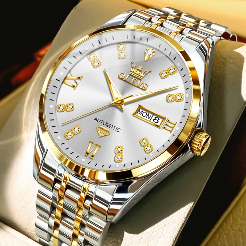 OLEVS Minimalist Series Automatic Mechanical Movement Watch Men's Watches White Dial-16