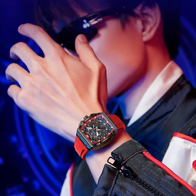 OLEVS Play The Cool Series Quartz Movement Watch Men's Watches Black Dial-5