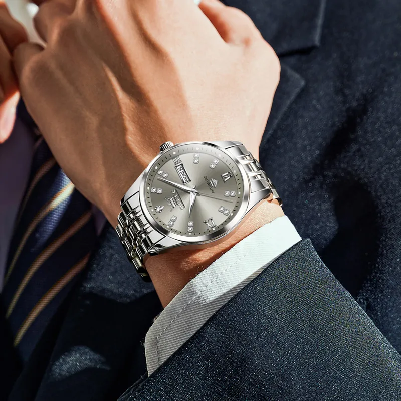 OLEVS Minimalist Series Automatic Mechanical Movement Watch Men's Watches White Dial-12