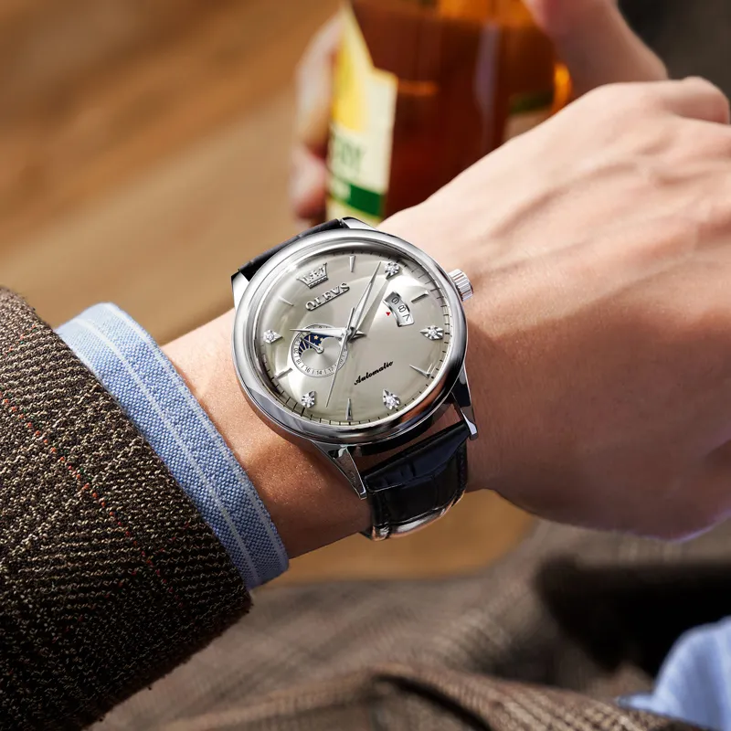 OLEVS Play The Cool Series Mechanical Movement Watch Men's Watches White Dial-19