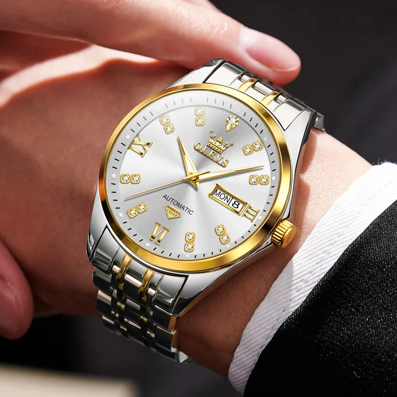 OLEVS Minimalist Series Automatic Mechanical Movement Watch Men's Watches White Dial-19