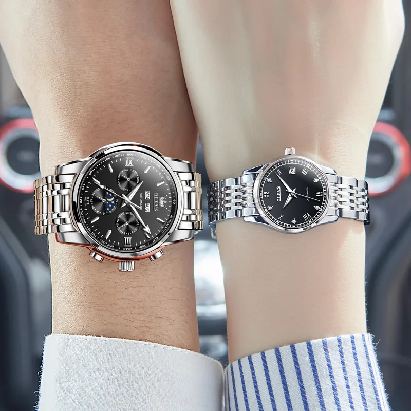 OLEVS Heart-to-Heart Knot Collection Mechanical Movement Watch Unisex White Dial-9