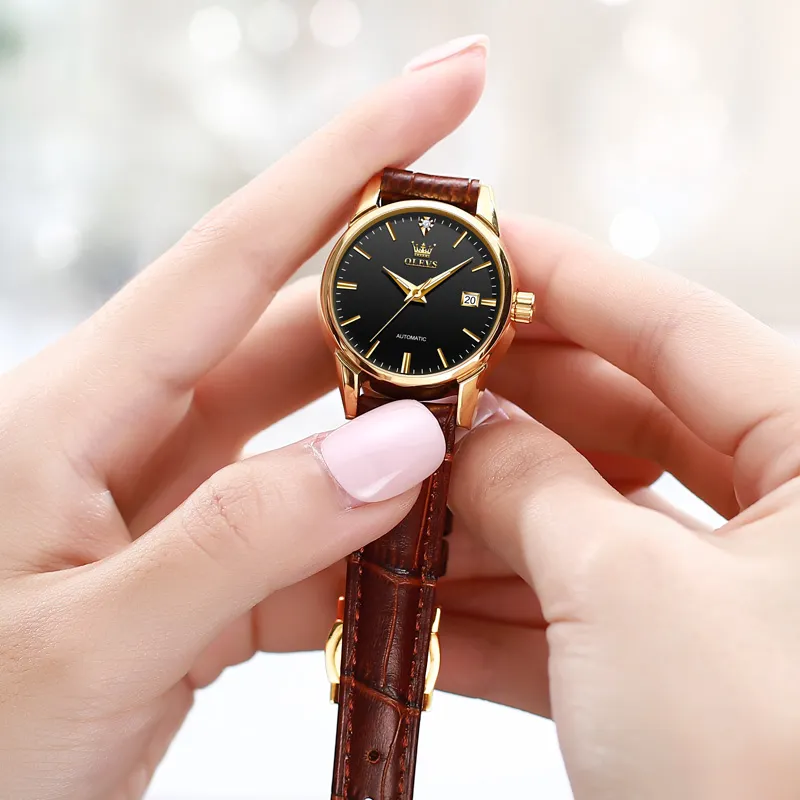 OLEVS Minimalist Series Mechanical Movement Watch Women's Watch White Dial-28