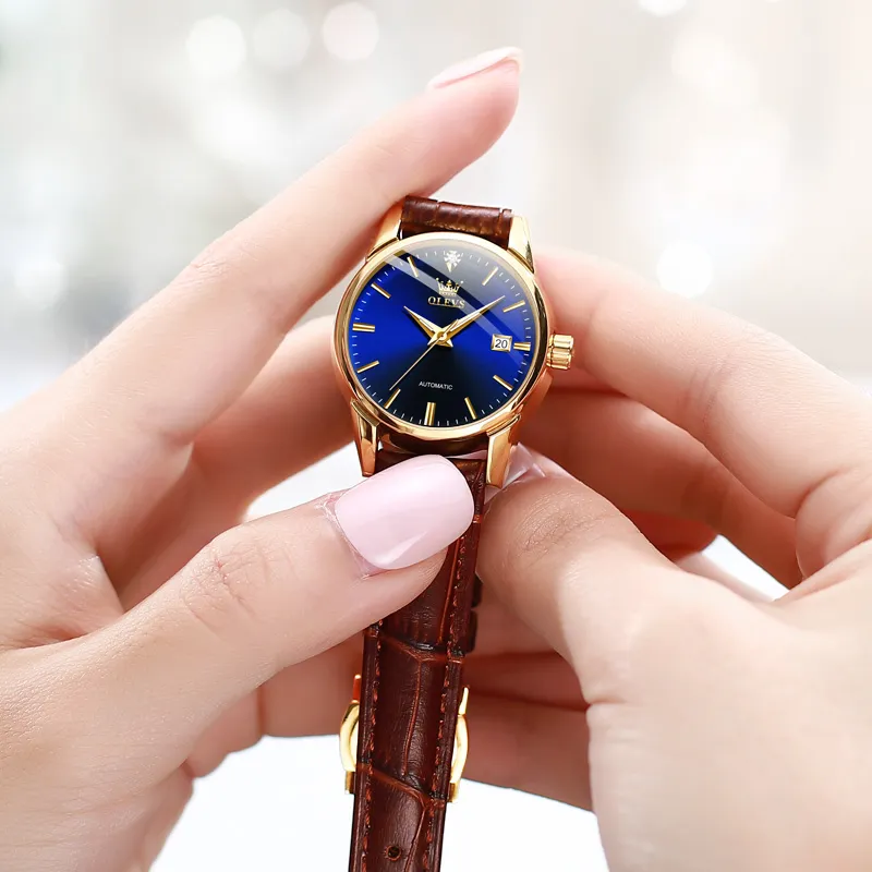 OLEVS Minimalist Series Mechanical Movement Watch Women's Watch White Dial-14