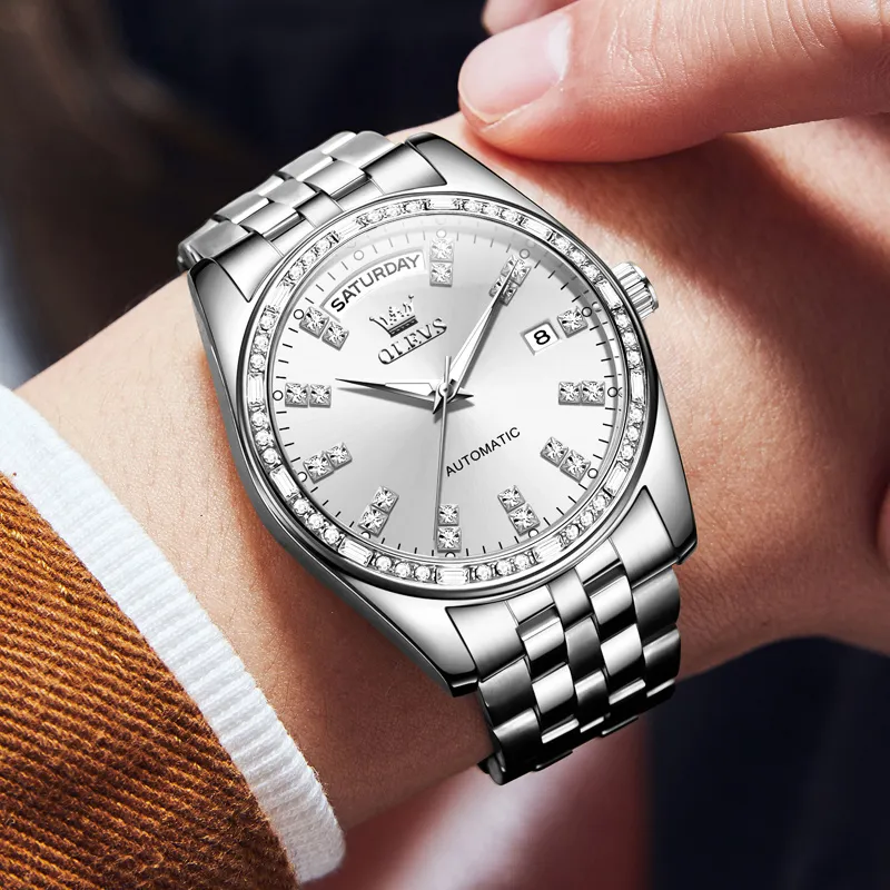 OLEVS Radiant Collection Mechanical Movement Watch Men's Watches White Dial-3