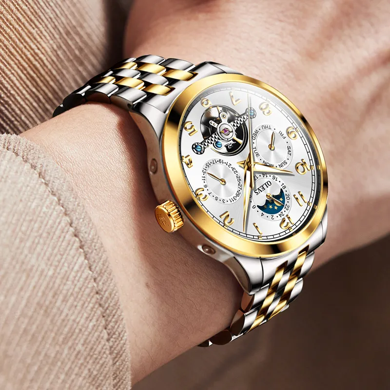 OLEVS Play The Cool Series Mechanical Movement Stainless Steel Watchband Watch Men's Watches White Dial-9