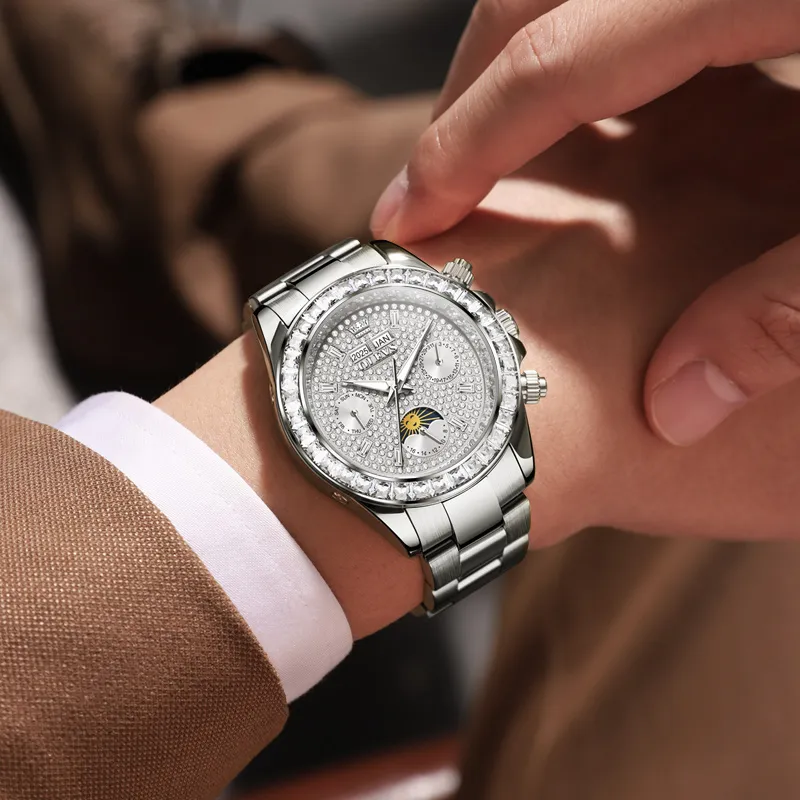 OLEVS Wisdom Series Automatic Mechanical Movement Stainless Steel Watchband Watch Men's Watches White Dial-2