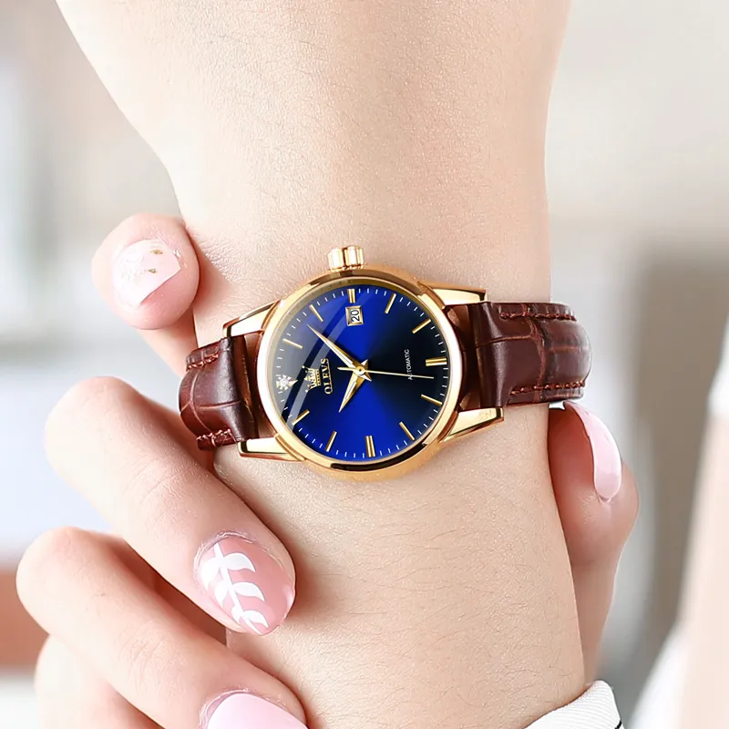 OLEVS Minimalist Series Mechanical Movement Watch Women's Watch White Dial-16