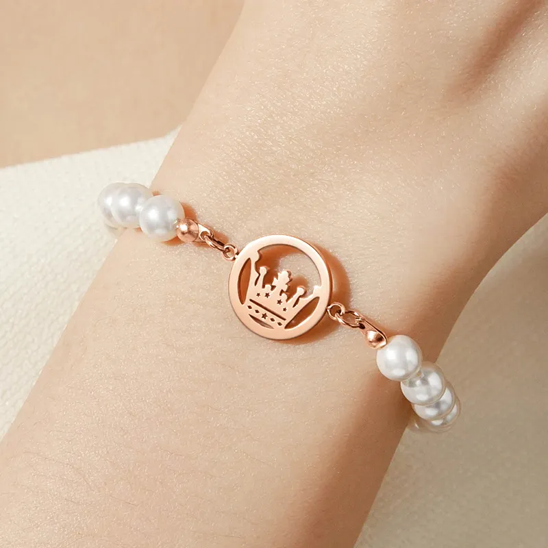 OLEVS Pearl, Stainless Steel Bracelets Women's Rose Gold OLS 003-2