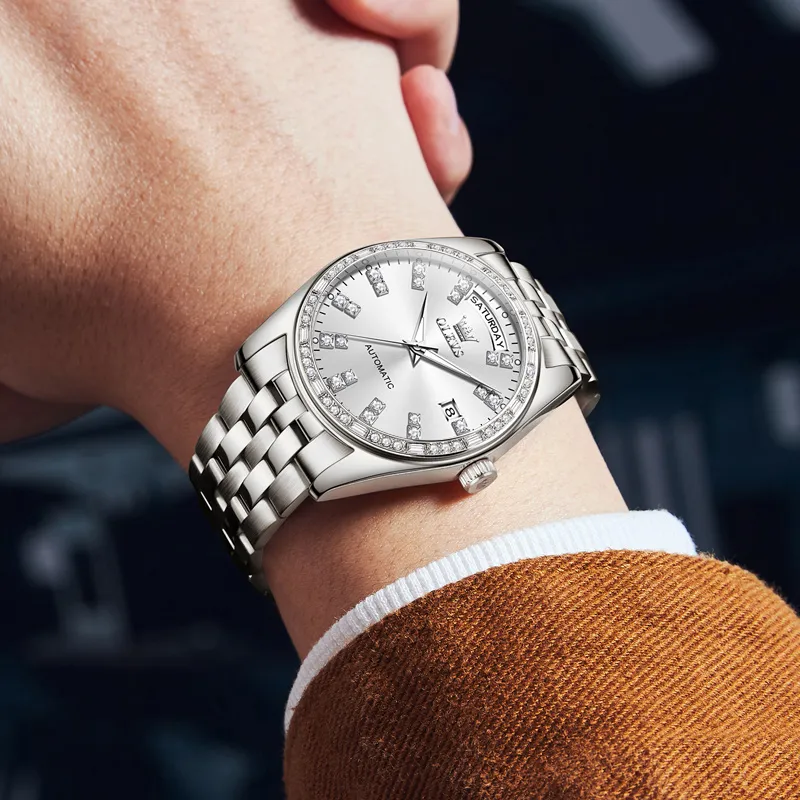OLEVS Radiant Collection Mechanical Movement Watch Men's Watches White Dial-5