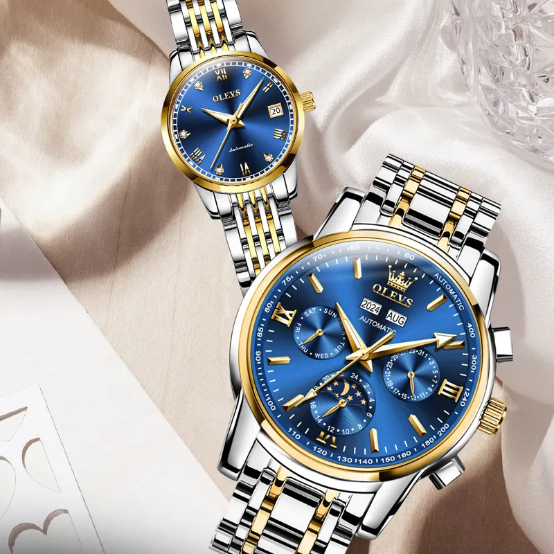 OLEVS Heart-to-Heart Knot Collection Mechanical Movement Watch Unisex White Dial-14