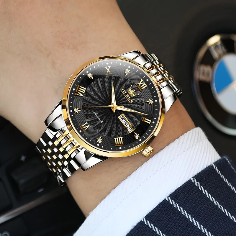 OLEVS Automatic Mechanical Movement Watch Men's Watches White Dial-8