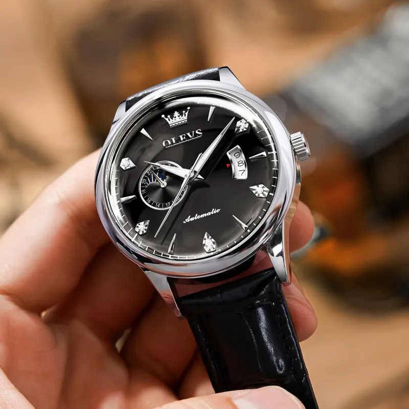 OLEVS Play The Cool Series Mechanical Movement Watch Men's Watches White Dial-13